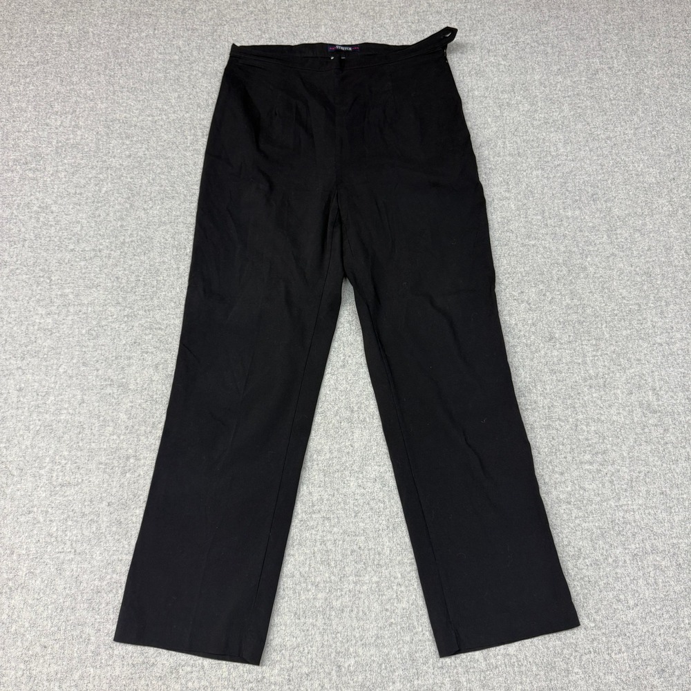 Bill Blass Jeans Pants Size 12 Black Stretch Straight Leg Side Zip High Rise